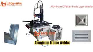 Machine de soudage laser à cadre de diffuseur en aluminium CVC | Soudeuse laser à fibre à 4 axes à double station
